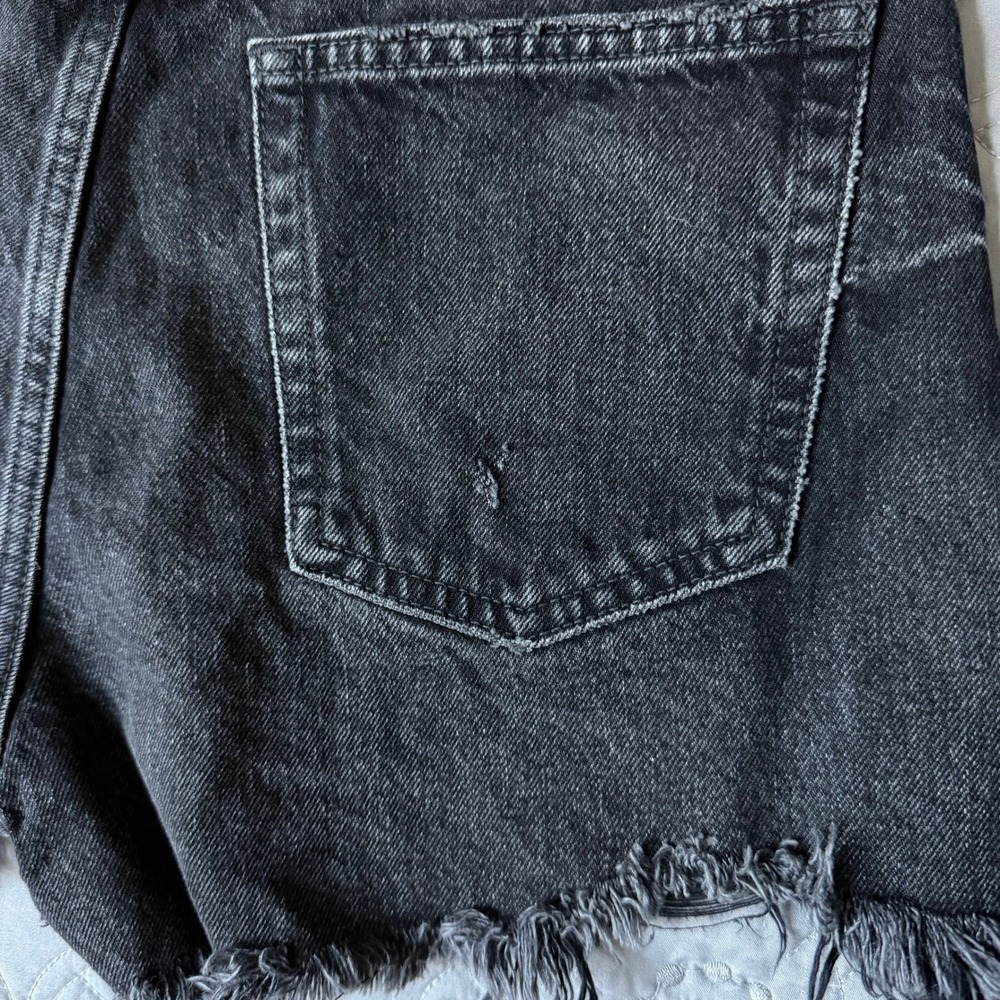 MOUSSY VINTAGE Harrington High Rise Black Cutoff Shorts Size 26 Waist 14.5" NWT - Picture 15 of 16